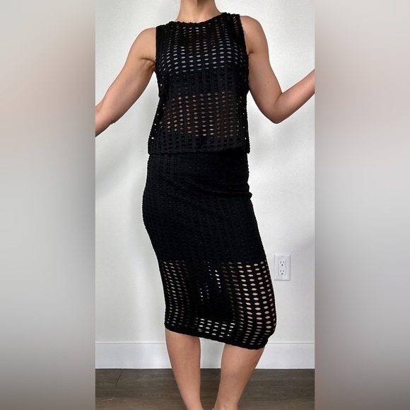 KENDALL + KYLIE Top & Skirt Set Black Size S - Picture 1 of 6